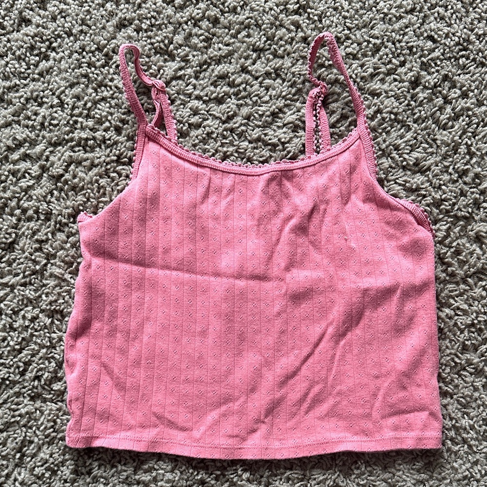 American Eagle Outfitters Pink/Coral Cropped Camisole Top